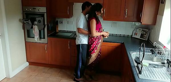  Red saree Bhabhi caught watching porn seduced and fucked by Devar dirty hindi audio desi chudai leaked scandal sextape bollywood POV Indian